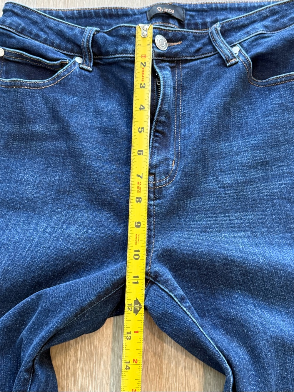 Quince Stretch High Rise Kick Flare Jeans size 31 Dark Wash Denim Casual - Picture 7 of 7